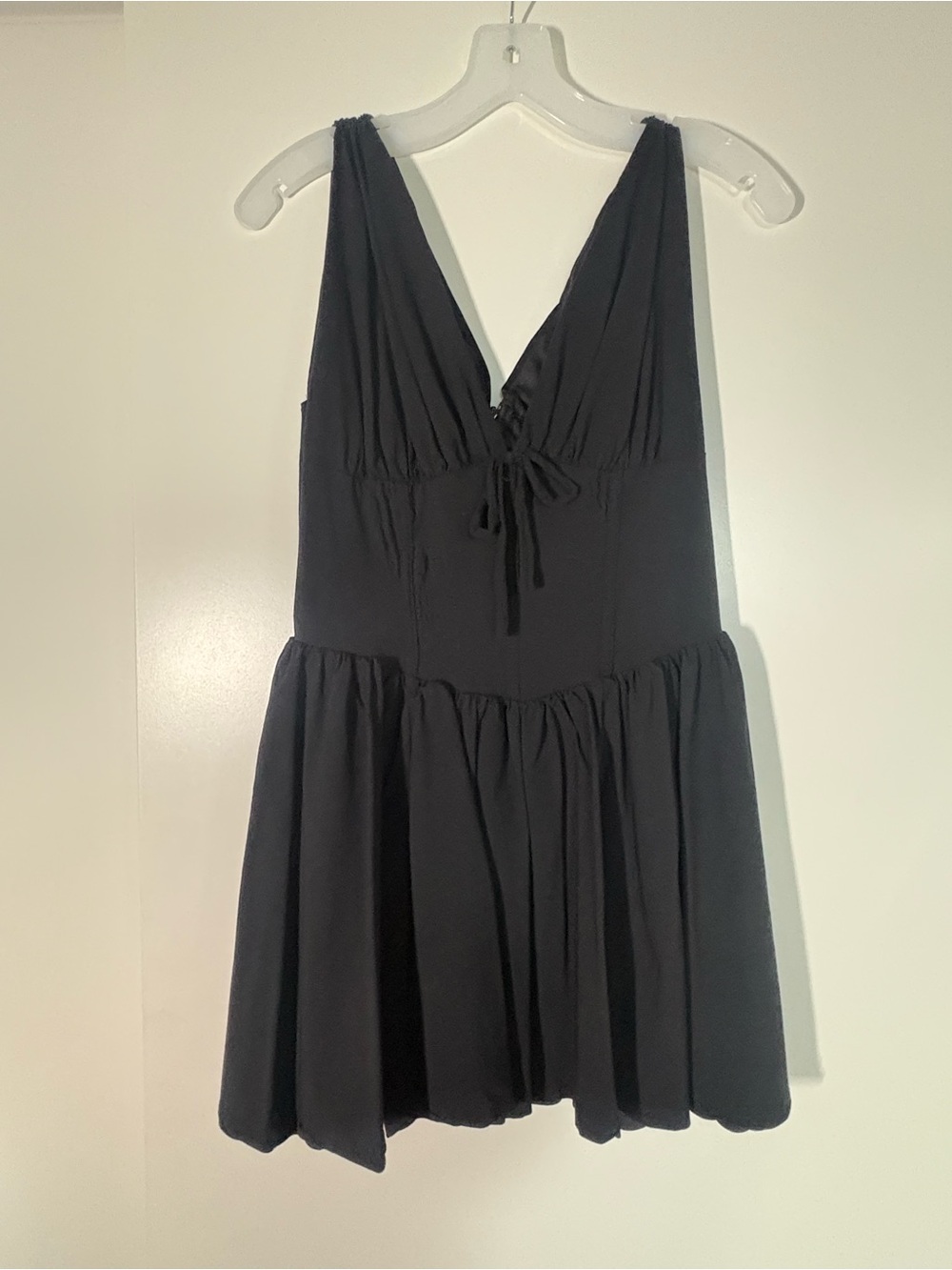 Little Black Mini Corset Party Dress with Flare Skirt